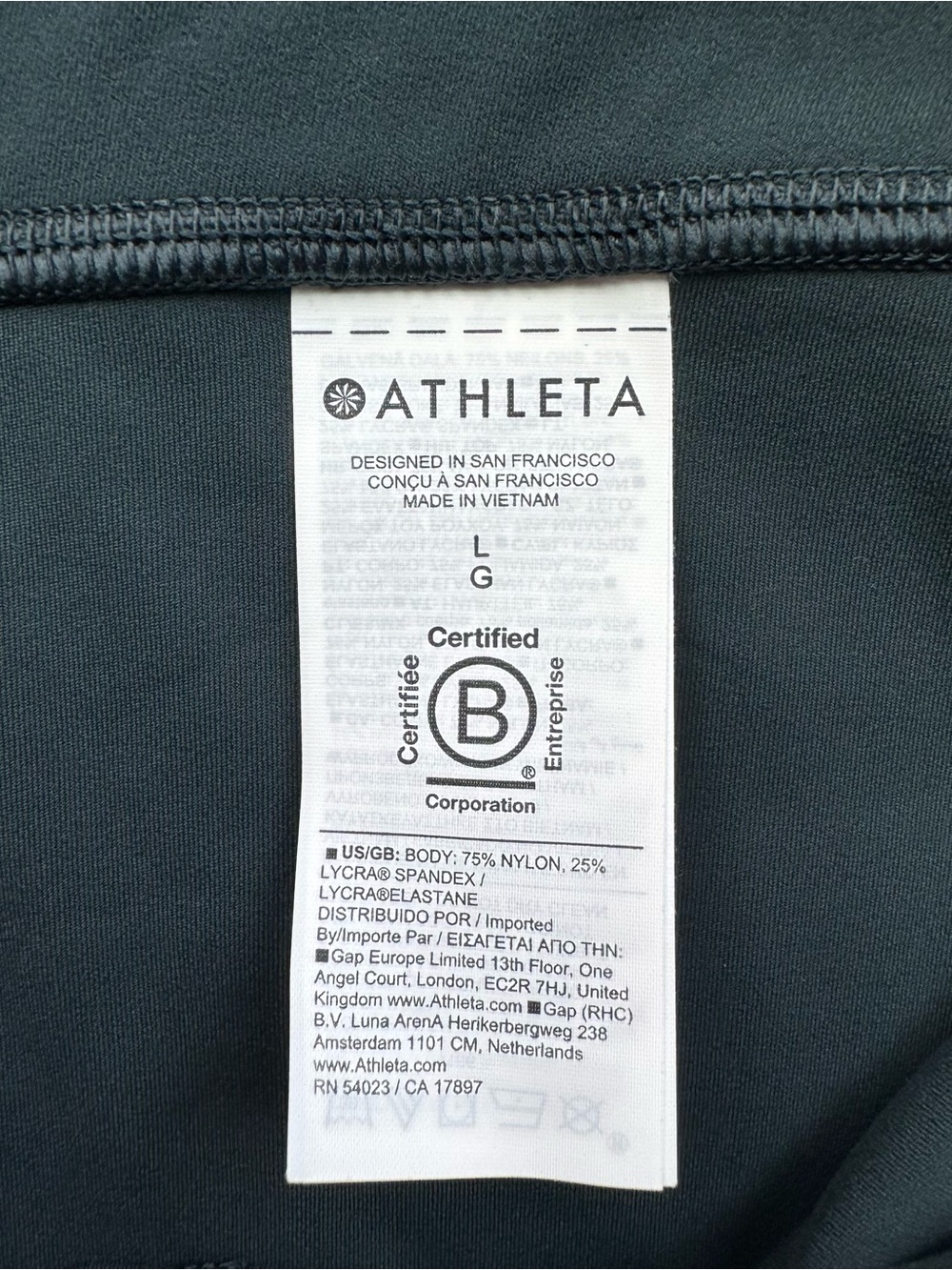 Athleta Elation Ultra High Rise Tight Leggings Women’s L Teal Green 25" Ankle - Picture 6 of 10